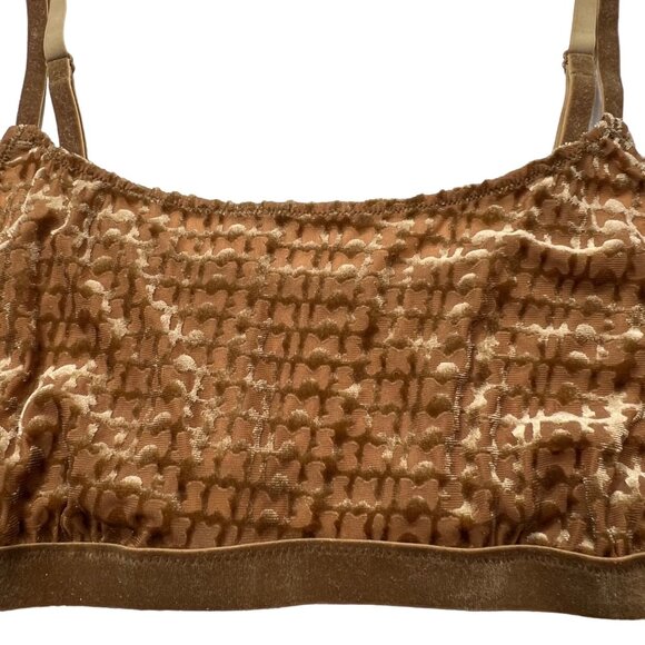 SKIMS Velvet Logo Scoop Bralette Chai Womens XL - Picture 4 of 10